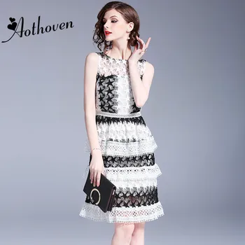 

Cascading Ruffle Lace Bodycon Dress Women 2018 Summer O-Neck Sleeveless Elegant Dress for Women Sexy Party Club Ladies Dresses