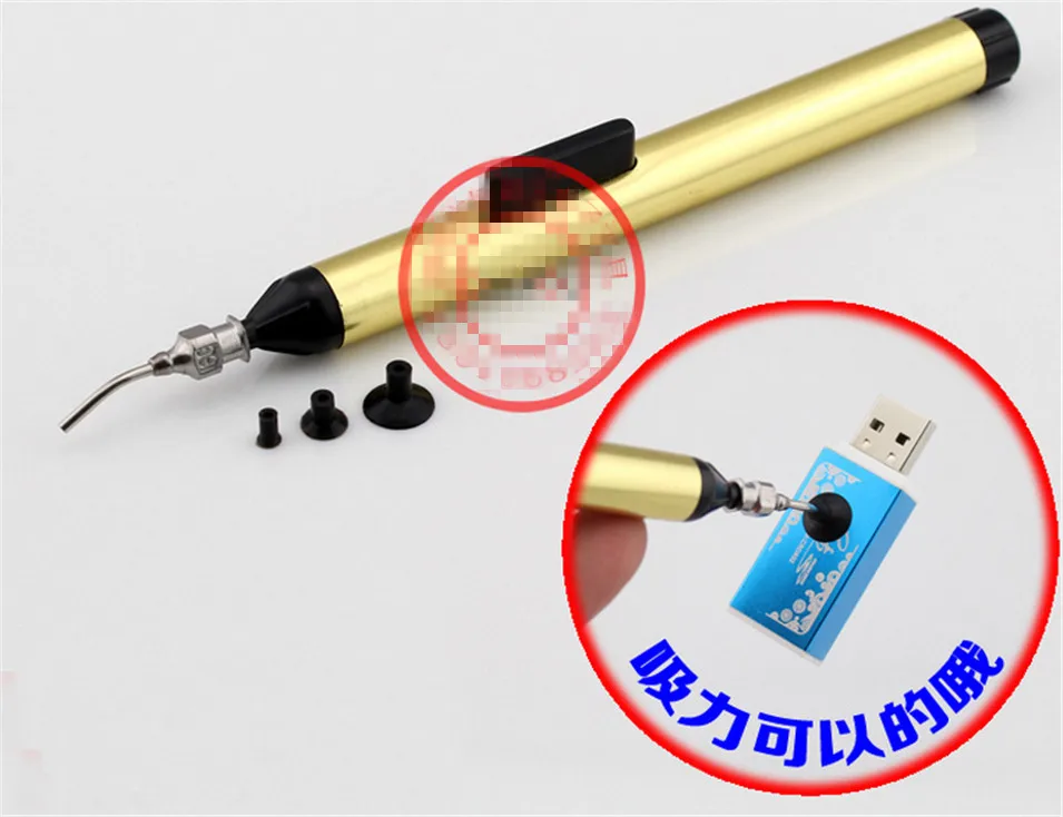 

2Pc FFQ 939 Vacuum Sucking Pen Pencil L7 IC Easy Pick Picker Up Tool 3 Suction Headers SMD SMT Hand Tool Temperature Sensor Chip
