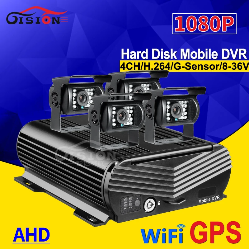 4 шт. автомобильные задние камеры + Wifi GPS 4CH HDD|Видеорегистратор для