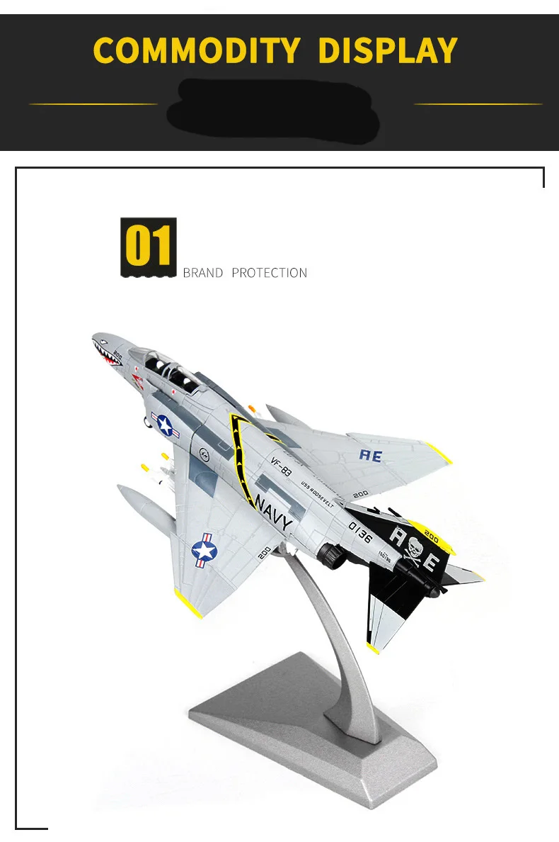 17,7*12*14 см Американский F-4C призрак атаки машины Diecast F4 модель истребителя сплава Темно-авиасимулятор модель украшения 1:100