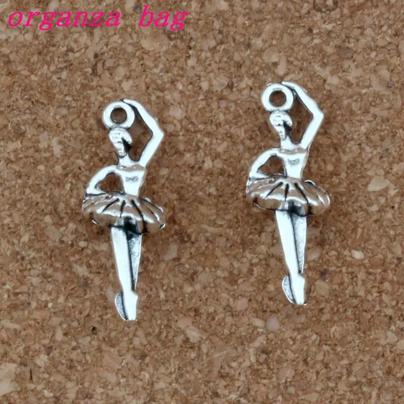 

Ballet girls Charms Pendants 100Pcs/lot Antique silver Fashion Jewelry DIY Fit Bracelets Necklace Earrings 9.5x26.9mm A-348