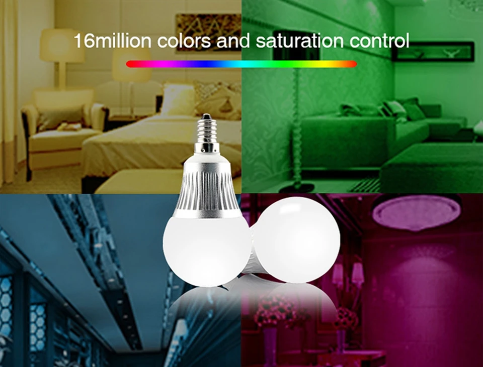 Оригинальный Milight E14 5 Вт RGB + CCT RGBWW светодиодный лампы с WI-FI контроллер 16 миллионов цветов Домашнее светодиодное освещение управление с