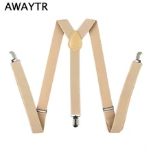 AWAYTR мужские костюмы черно-белые подтяжки унисекс для взрослых 3 зажима подтяжки с пряжками женские ремни регулируемые рубашки подтяжки