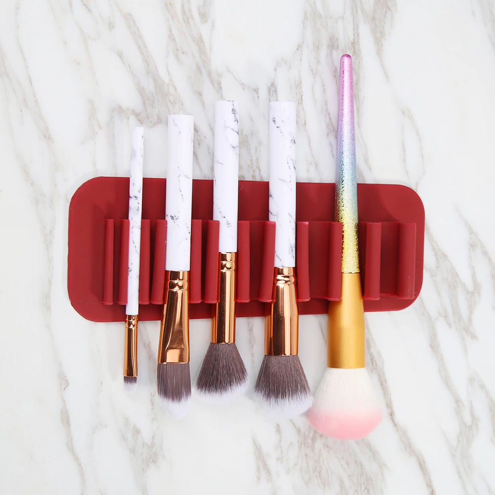 

1PCS Makeup Cosmetic Brushes Holder Toothbrush Drying Rack Storage Organizer 2 Colors Silicone Makeup Tool Kits
