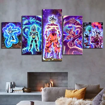 

5 pcs Embroidery Diamond mosaic Dragon Ball Z Full Square round drill Cross stitch diy Diamond Painting Cartoon Decor JS4981