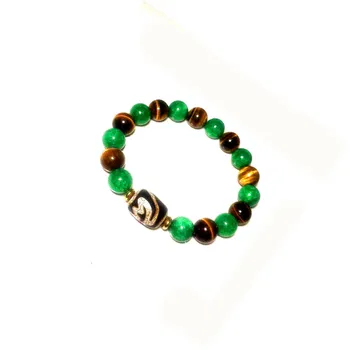 

Tibet agate stone old black DZI 12mm cyan stone ball beads ladies bracelet Money hook Big men Lotus Tiger tooth Free Shipping