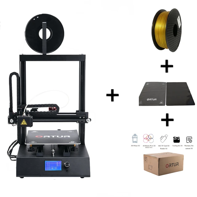 Special Offers China Newest Ortur 3D Printer Dual-axis Linear Guide Rail Printer 3D Removable Carbon Steel Plate Resume Power Failure Printing