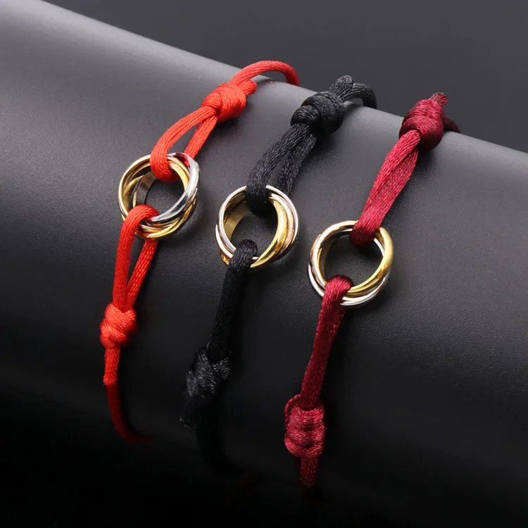 

11 Colors Classic Manual Weaving flex Adjustable Red And Black Rope Chain Bracelets Bangle For Women Fashion Jewelry DJB009