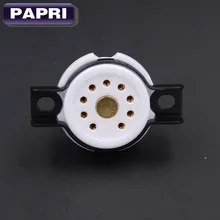 1PCS High Quality Ceramic 9pin Tube Socket base golden plate Brass pin for 12AT7/ECC81 12AU7/ECC82 12AX7/ECC83