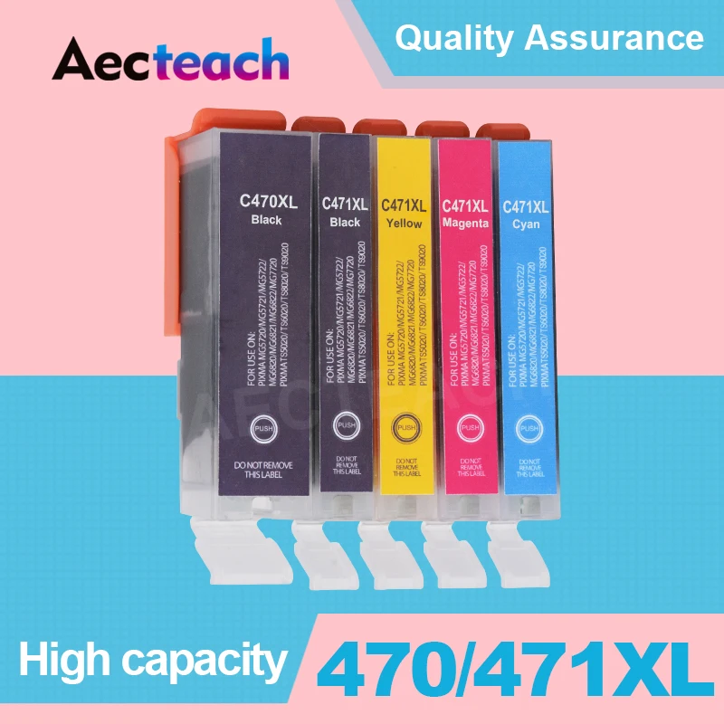 Aecteach совместимый чернильный картридж для принтера Canon PGI 470 PGI470 CLI 471 XL PIXMA MG6840 MG5740