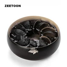 Черный дзен бутик ручной работы инкрустированные оловянные кленовые листья грубая Керамическая пиала мыть чайный набор кунг-фу Большая пищевая тарелка цветочный горшок Рыбная чаша