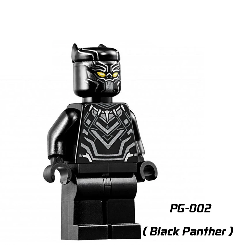 

Single Sale Legoingly Super Hero PG002 Black Panther Batman Deadshot Ms. Marvel Winter Wolverine Figures Building Blocks Toys