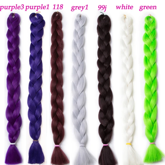 VERVES Braiding Hair one piece 82 inch Synthetic Kanekalon Fiber braid 165g/piece pure color crochet Jumbo Braid Hair Extensions -