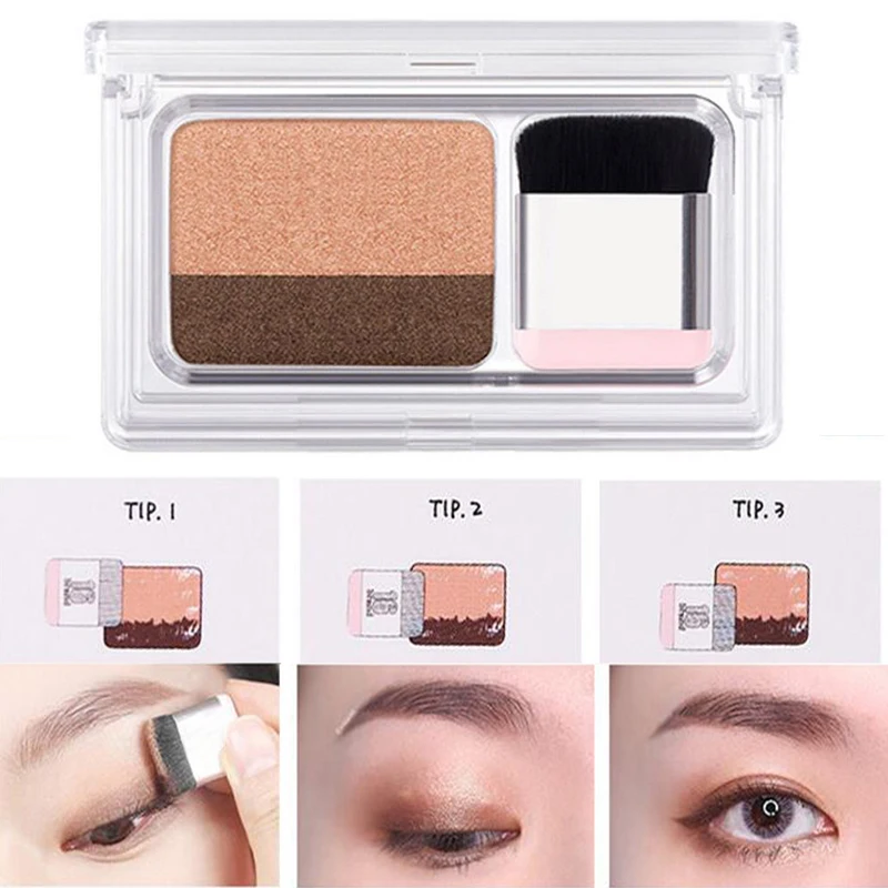 

Korea Lazy Double Color Eye Shadow Natural Shimmer Eyeshadow Makeup Waterproof Mineral Powder Double-layer Glitter Eye Shadow