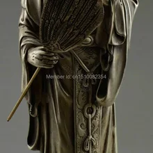 Коллекционная Оформлен Старый Тибет Серебряные Резные 3 Королевств Премьер Kungming Статуя