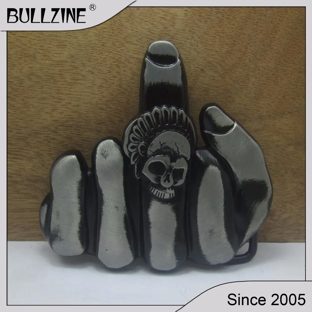 

The Bullzine finger belt buckle with black coating FP-02097-1 suitable for 4cm width belt
