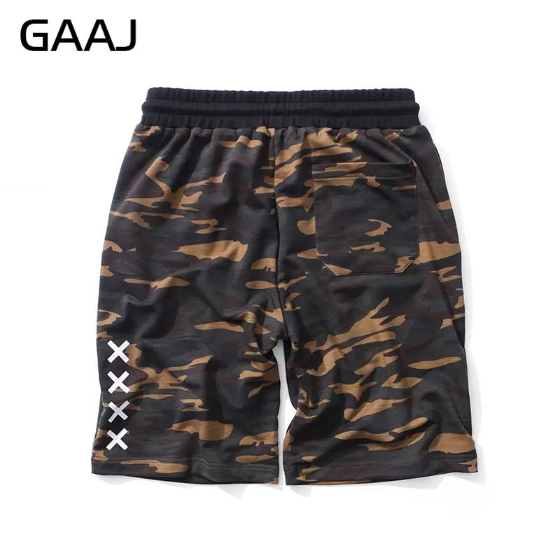 Камуфляж Черный Спортивные шорты мужские летние хлопковые Повседневное эластичная кулиска на талии шорты в стиле хип-хоп с принтом тренировочные брюки шорты# RDKJ7