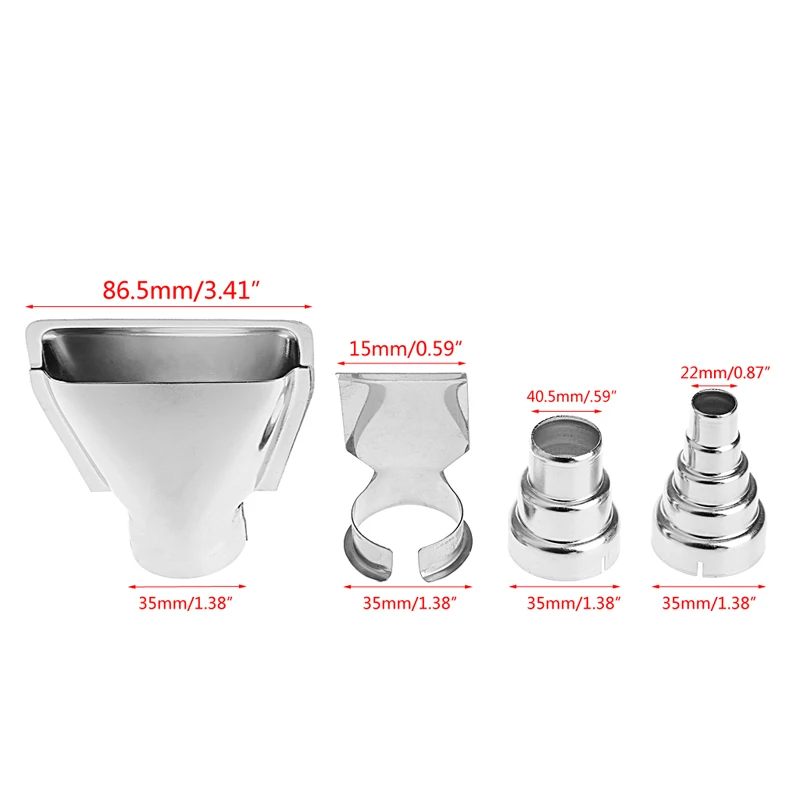 4 шт. Тепловая пушка воздушные насадки электрический комплект аксессуары промышленные инструменты термоусадочная пленка