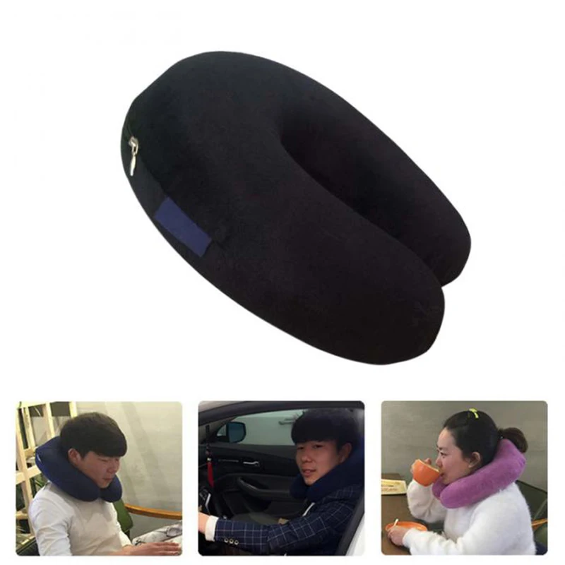 U-образная подушка для шеи с эффектом памяти, мягкая пена с эффектом памяти для автомобиля, поезда, самолета, путешествий, офиса, дома, головы, поддержка
