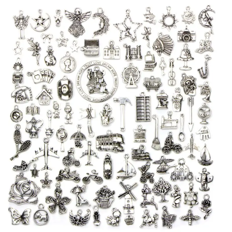 

100 Pcs/Set Bracelet Supplies DIY Jewelry Making Necklace Pendant Creative Decor Jewelry Decoration Charms