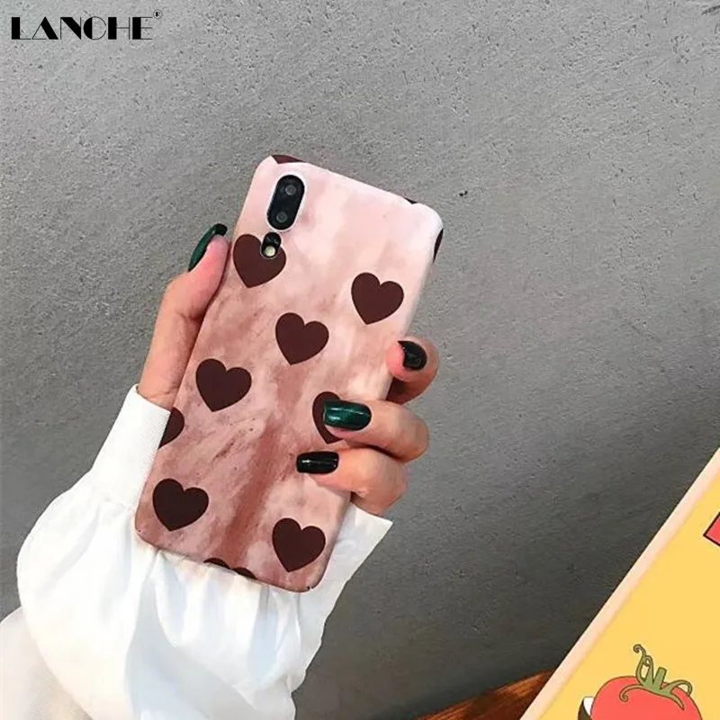 LANCHE Fundas Case For Huawei P20 Lite Pro Honor V10 10 V9 9 Nova 2s 3e 3 Hard Plastic PC Heart Print Phone Cover Cases |