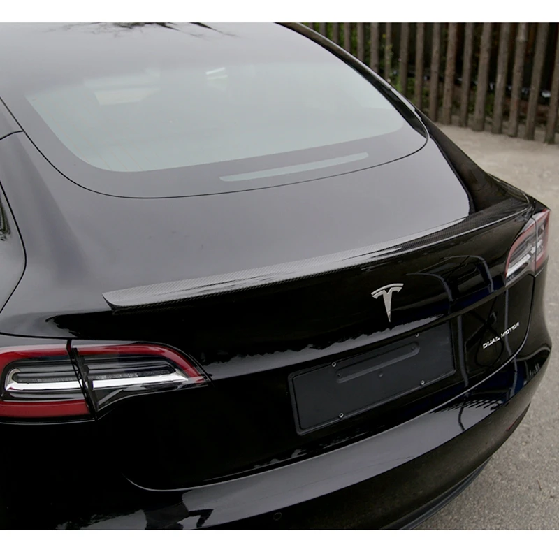 Для Tesla Model 3 2017 2020 спойлер заднего крыла багажника Boot Wings из углеродного волокна 3M