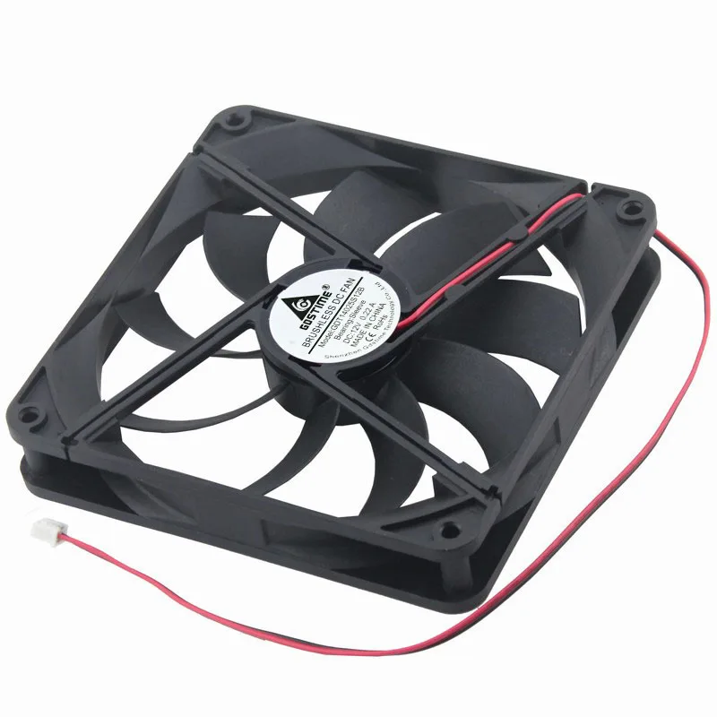 

1 Piece Gdstime 140mm x 140mm x 25mm DC 12V Brushless PC Computer Case Cooling Fan 14cm Big Radiator