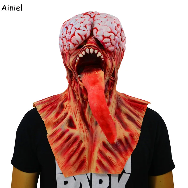 

Resident Evil Zombie Terror Mask Cosplay Halloween Demon Long tongue Terrified Scary Latex Mask Carnival Costumes for Men Adult