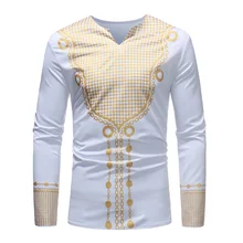 Helisopus, африканская Футболка с принтом, мужские футболки Дашики, мужская рубашка, этнический принт, футболка с длинным рукавом, традиционная одежда