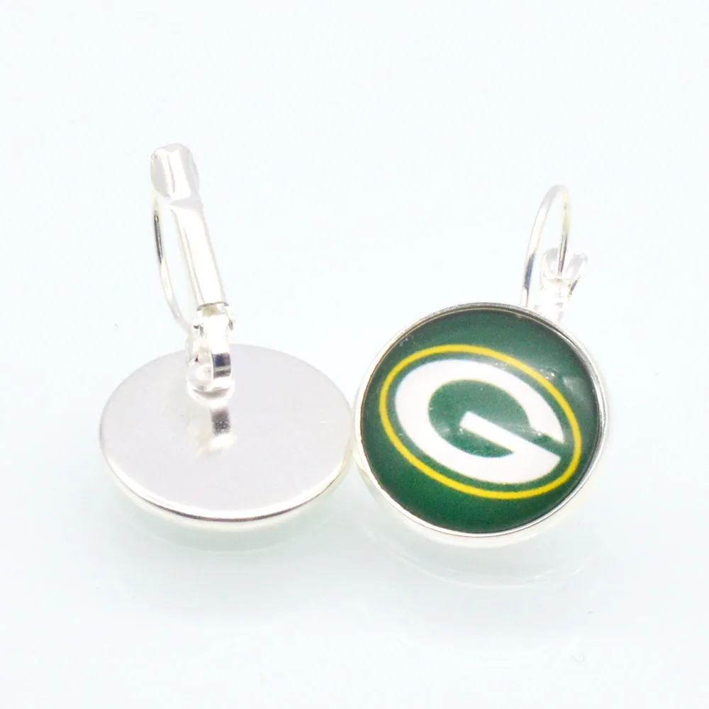 Green Bay Packers Sport Sports 20mm 12mm Glass Cabochon Earings French