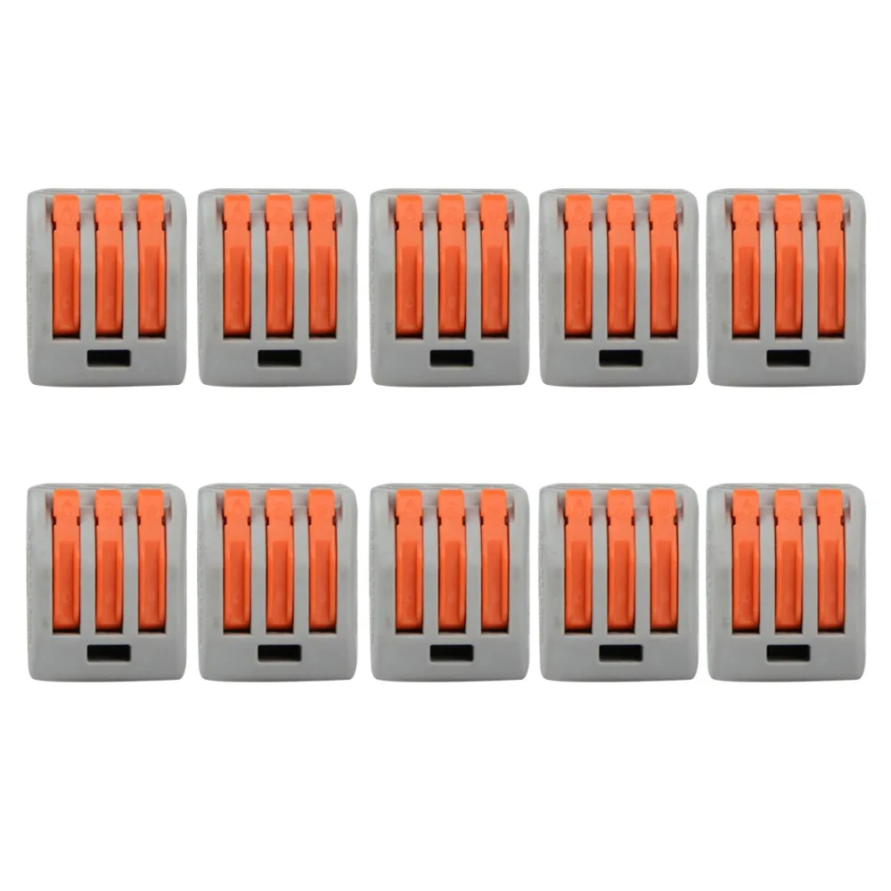 

100pcs/box Fast Wire Connectors 2 3 4 5 Pin Cage Spring Universal Compact Wiring Connector Push-in Terminal Block For Line