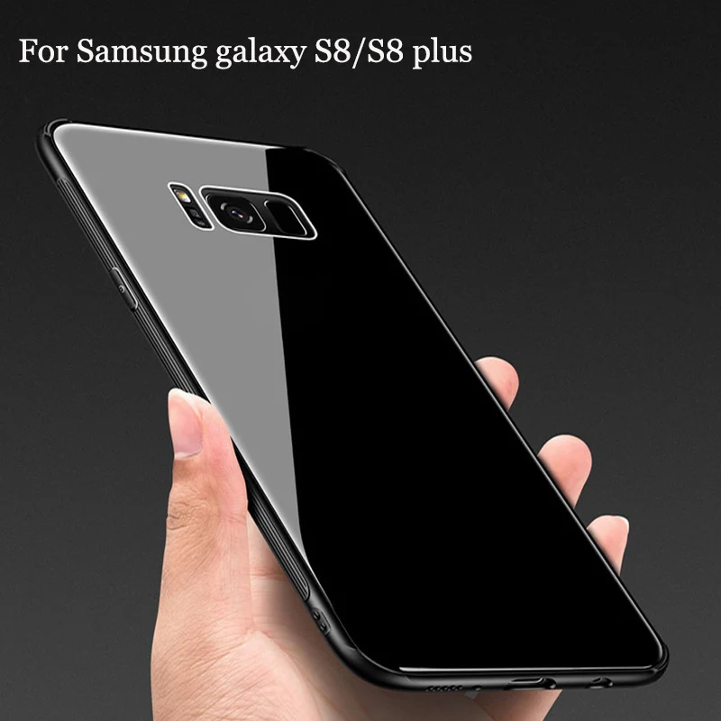 Чехол для телефона Samsung galaxy S8 S 8 plus задняя крышка из закаленного стекла + чехол G9500