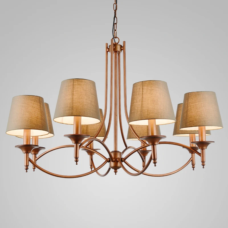 

Nordic minimalist modern living room chandelier American iron lamp European retro restaurant bedroom Jane Europe 6 headlights