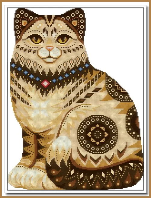 

Needlework 14CT 16CT 18CT Cross Stitch, DIY Count Cross Stitch, Embroidery Set, Pillow cat