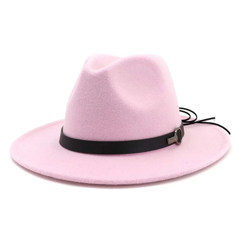 Женские шапки фетры с плоскими полями шляпа фетр в стиле Джаз Fedora Панама для