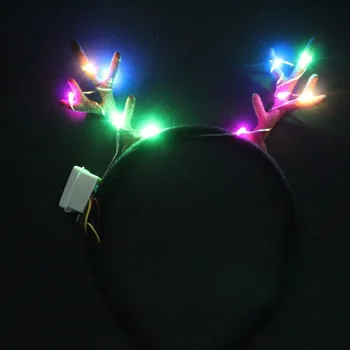 

10pcs New Antlers LED Blinking Headband Children Adults Flashing Deer Horn Hairband Rave Glow Party home decor birthday