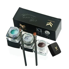 3 шт./компл. подводка-гель для глаз долговечная Водонепроницаемая подводка для глаз Макияж Быстрый Сухой макияж глаз 3 цвета+ косметические кисти