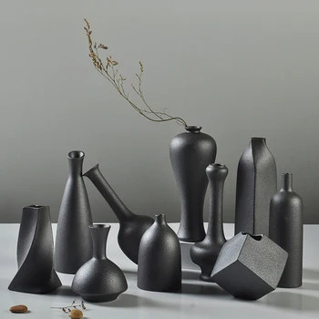

Ceramic Black Corners Tabletop Home Decoration Fashion Modern Vase