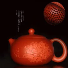 Аутентичные Исин Чайники Керамика Чай горшок 180 мл ручной работы кунг-фу Набор фарфоровый чайник пион xishi фиолетовый глины Чай горшок bouns 3 Чашки