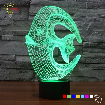 

Novelty LED Night Light Baby Animal Ocean Fish luminaria 3D Table Lamp Kids Room LED Nightlights 3d Lighting Fixture Home Decor