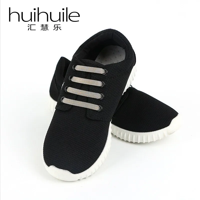 

New Fashion Elastic Silicone Shoelaces Creatively Design Shoe Lace Special Shoelace Men Women No-Tie Shoelaces Gold Silver