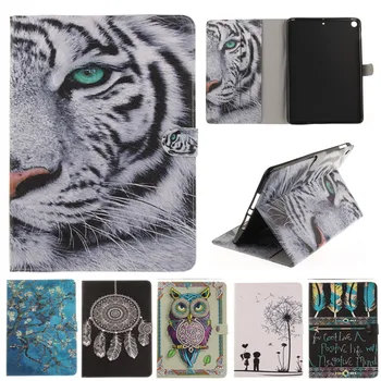 

For IPad 9.7 inch 2017 A1822 A1823 Cartoon Owl Tiger Girl Stand Flip Leather Case For Apple IPad 2017 9.7 inch Tablet Cover Case