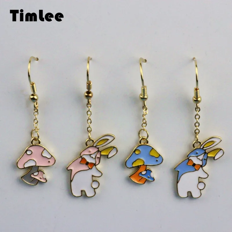 Timlee E035 новый мультфильм милый гриб кролика лук Асимметричная Длинные висячие