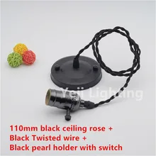 Винтаж бронза, алюминий Эдисон лампы Комплект шнуров E27 патрон для лампы с выключателем Светодиодная трубка освещение аксессуары оптом "сделай сам"