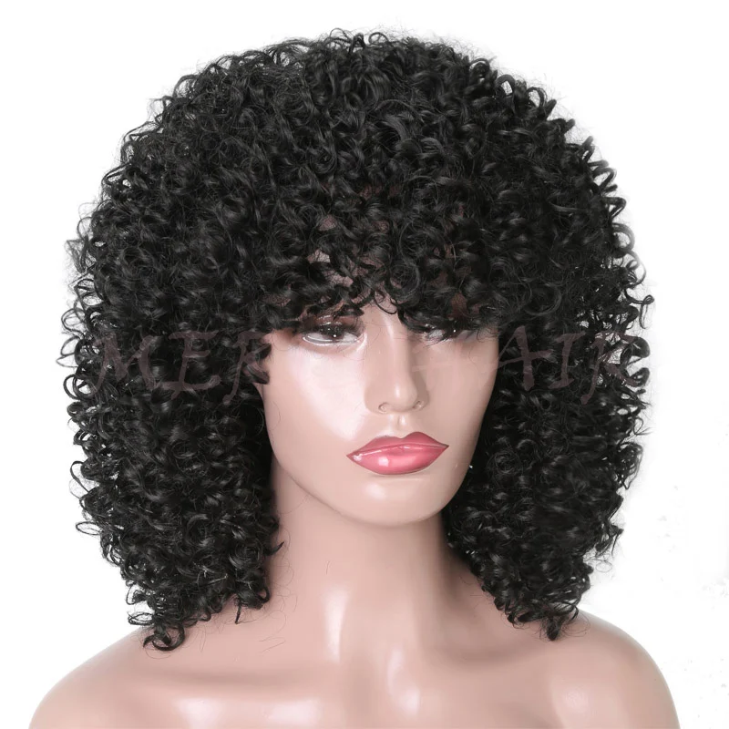  MERISI HAIR Long Curly Black Color Wigs for Black Women Afro Wig African Hairstyles High Temperature Fiber Average Size2 (4)