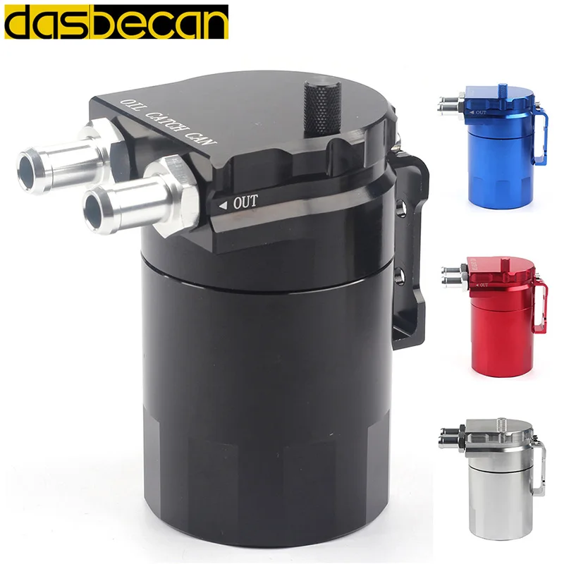 

Dasbecan Aluminum 2 port Catch Can Reservori Tank filter Universal