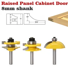 3 шт. 8 мм хвостовик высокого качества поднятый панельный шкаф дверная фреза Набор бит-3 Бит Ogee деревообрабатывающие станки фрезы