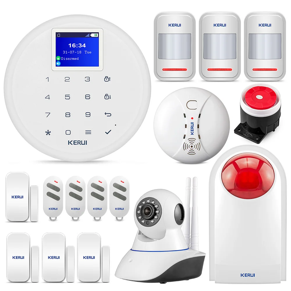KERUI G17 1.7-inch TFT Screen Home Alarm Android IOS APP Control GSM New Home Security Alarm System PIR Motion Door Smoke Sensor KERUI G17 1.7-inch TFT Screen Home Alarm Android IOS APP Control GSM New Home Security Alarm System PIR Motion Door Smoke Sensor