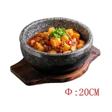 ZITING 20 см натуральный гранит горшки каменный горшок Bibimbap миска домашний суп стоунфиш Bibimbap полезный камень Bibimbap миска горшок