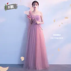 2019 длинные кружевные свадебные вечерние девичьи платья для выпускного вечера китайское платье подружки невесты Vestido De Noiva S-4XL